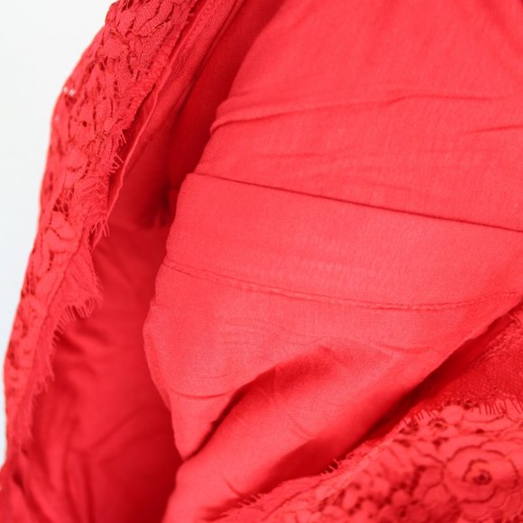 NEW Diane Von Furstenberg Red Colleen Lace Sheath Dress | Wedding, Cocktail Glam - Picture 11 of 14